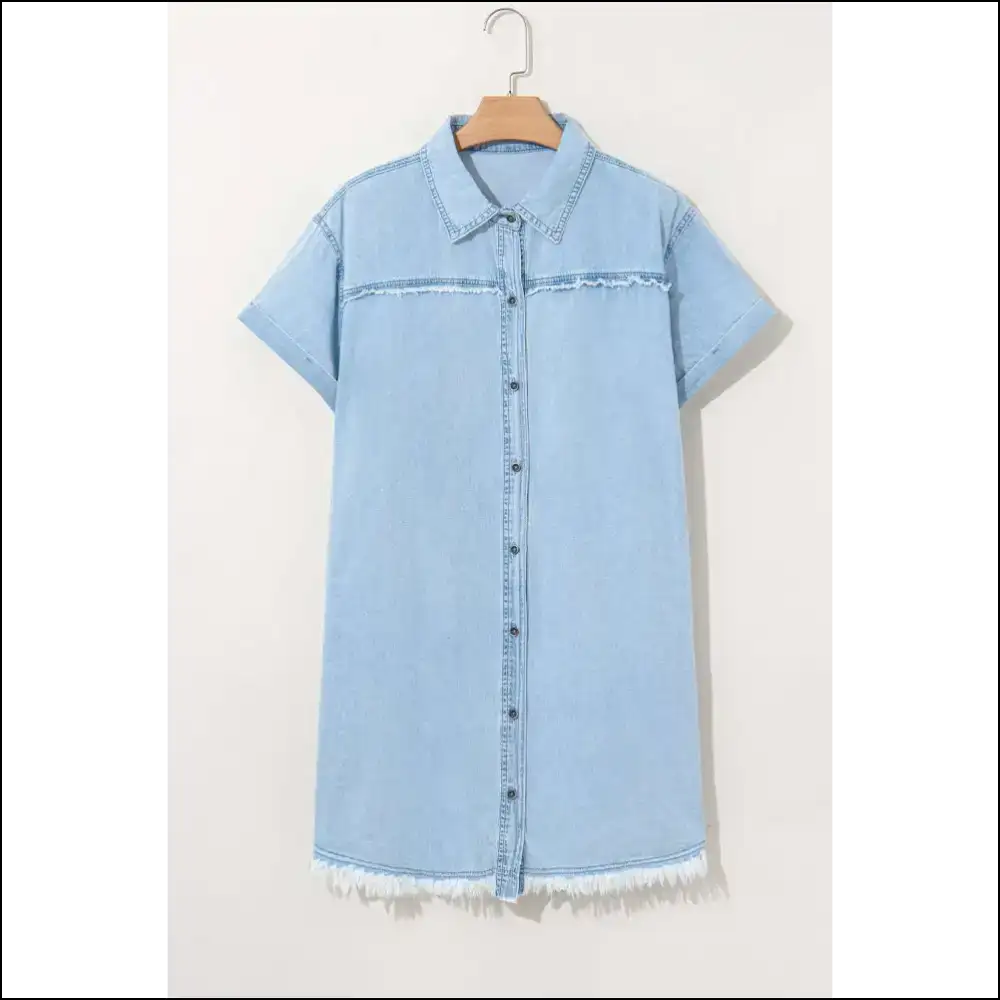 Ashleigh Blue Denim Shirt Dress: World Domination 👑 - Plus Size Dresses on Sale Worldwide Shipping