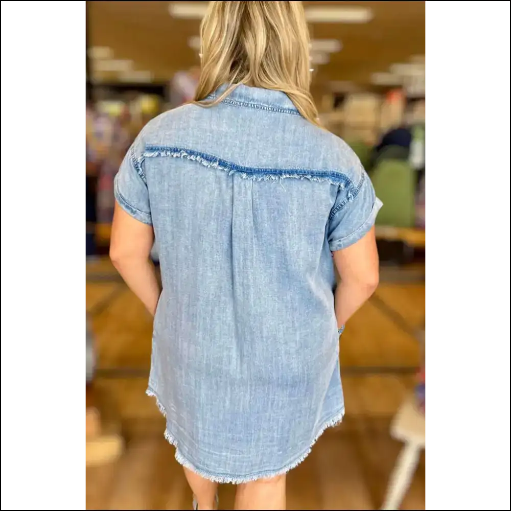 Ashleigh Blue Denim Shirt Dress: World Domination 👑 - Plus Size Dresses on Sale Worldwide Shipping