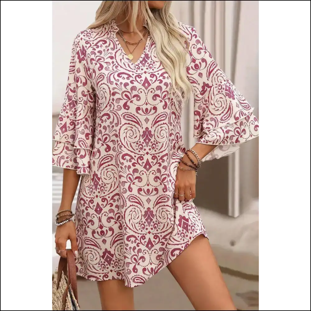 Bali Sunset Dress: Pink Paisley Print Perfection! 🌸 Needful Things - Short Dresses on Sale Worldwide Shipping