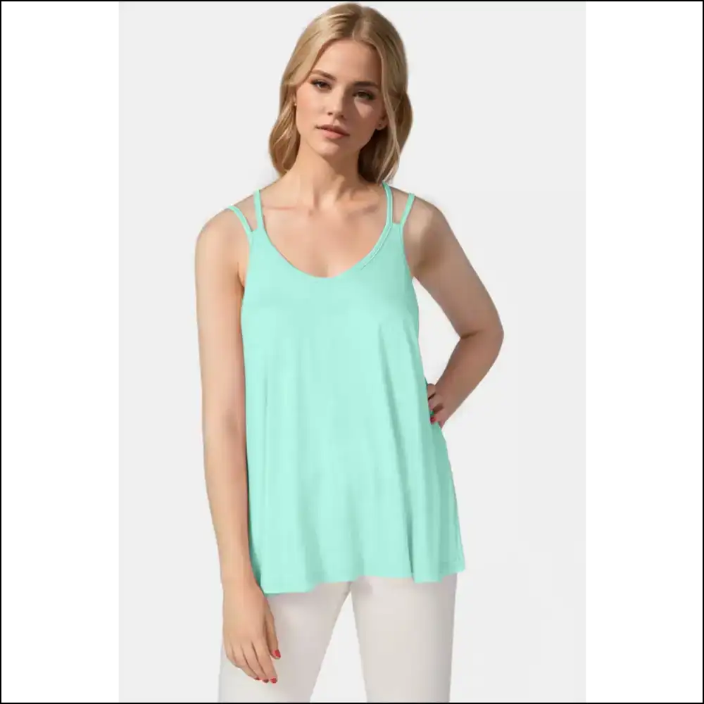 Basic Bae Bamboo Cami - Chic & Sustainable - French Blue / s - Tank Tops on Sale Worldwide Shipping