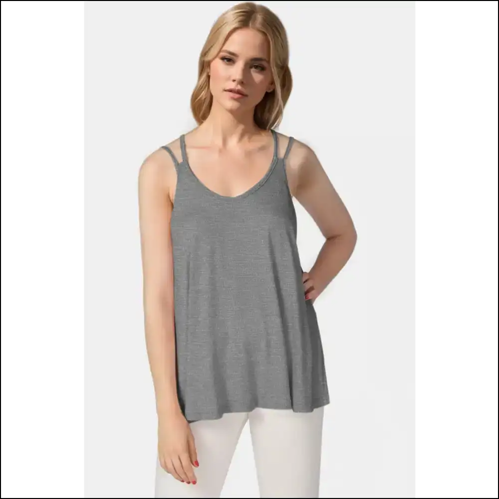 Basic Bae Bamboo Cami - Chic & Sustainable - Gray / Xl - Tank Tops on Sale Worldwide Shipping
