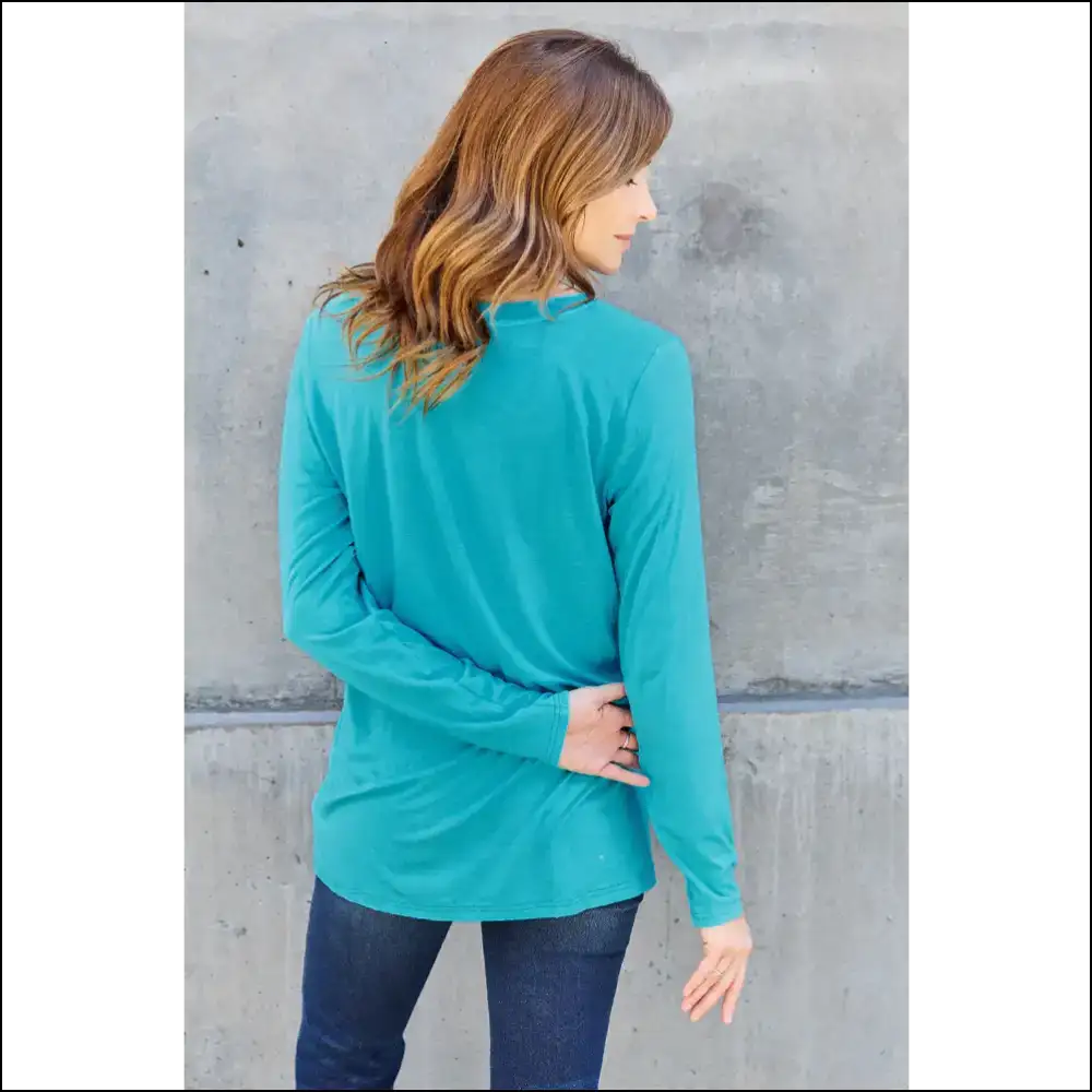 Basic Bae V-neck Long Sleeve Top - your New Go-to - Blouses on Sale Worldwide Shipping
