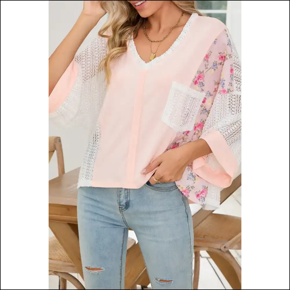 Batwing Sleeve Blouse Delicacy Floral Crochet Goddess Gear - Blouses on Sale Worldwide Shipping