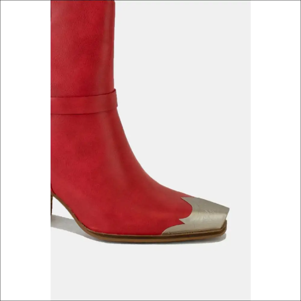 Beast Fashion Faux Leather Metal Toe Ankle Boots - on Sale Worldwide Shipping