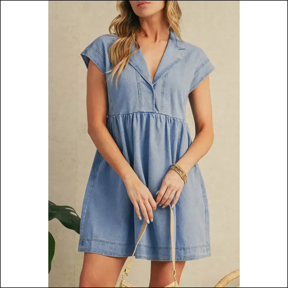 Beau Blue Denim Babydoll Dress: so Cute it Hurts () π Needful Things - s - Short Dresses on Sale Worldwide Shipping