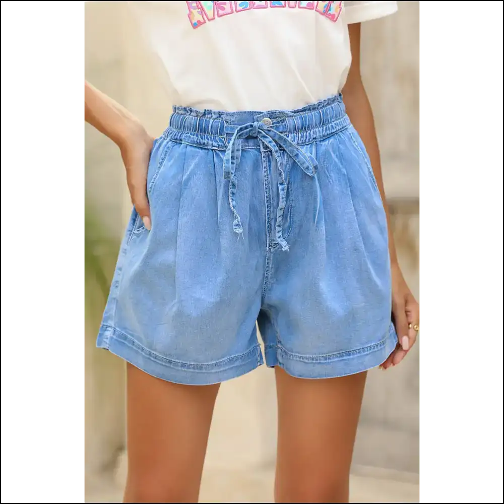 Beau Blue Denim Shorts: Comfy & Dangerously Cute! π Needful Things Approved - 6 - Shorts on Sale Worldwide Shipping