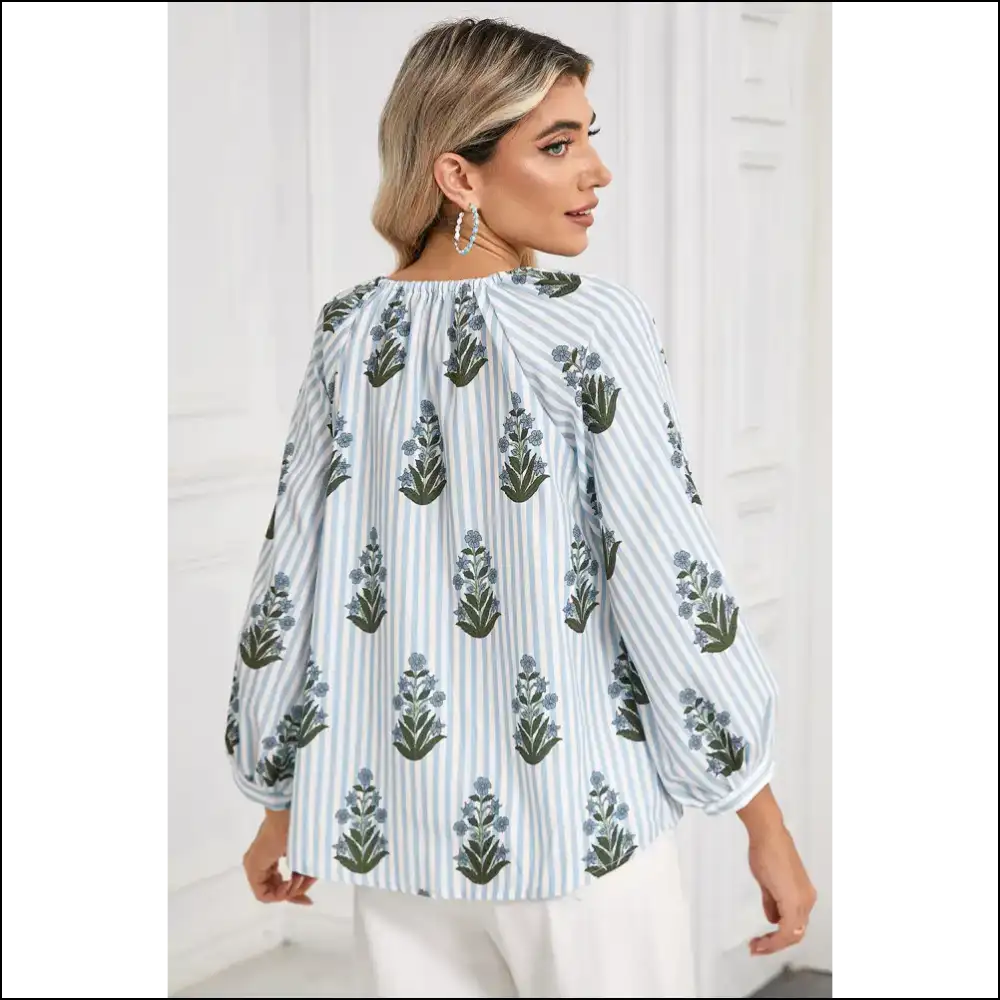 Beau Blue Floral: so Good it Hurts (your Ex) Blouses on Sale Worldwide Shipping