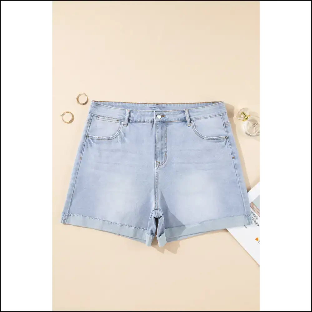 Beau Blue High Waist Denim Shorts: Thighs the Limit! ๐ Needful Things - Shorts on Sale Worldwide Shipping