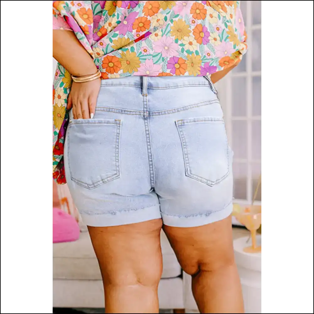 Beau Blue High Waist Denim Shorts: Thighs the Limit! ๐ Needful Things - Shorts on Sale Worldwide Shipping