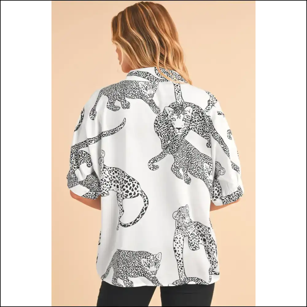 Beige Cheetah Print: Sassy Needful Things! ๐ Chic - Blouses on Sale Worldwide Shipping