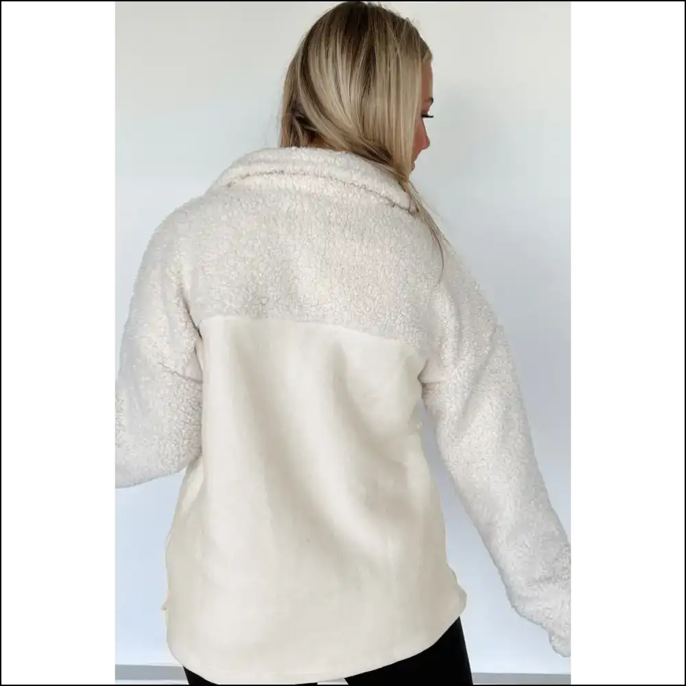 Beige Fleece Colorblock: Queen Cozy from Needful Things ๐ - Sweatshirts & Hoodies on Sale Worldwide Shipping