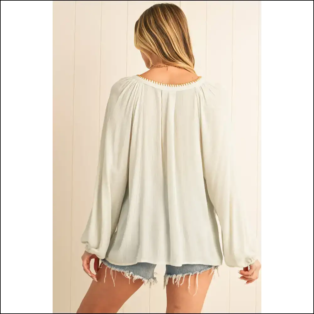 Beige Floral Puff Sleeve Blouse: Ditch the Drama Keep Sleeves ๐ผ Needful Things - Blouses on Sale Worldwide Shipping