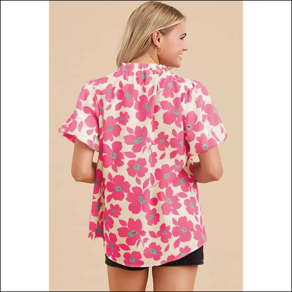 Beige Puff Sleeve Floral Blouse: Frills Thrills and Zero Chill ๐ผ - Green / s - Blouses on Sale Worldwide Shipping