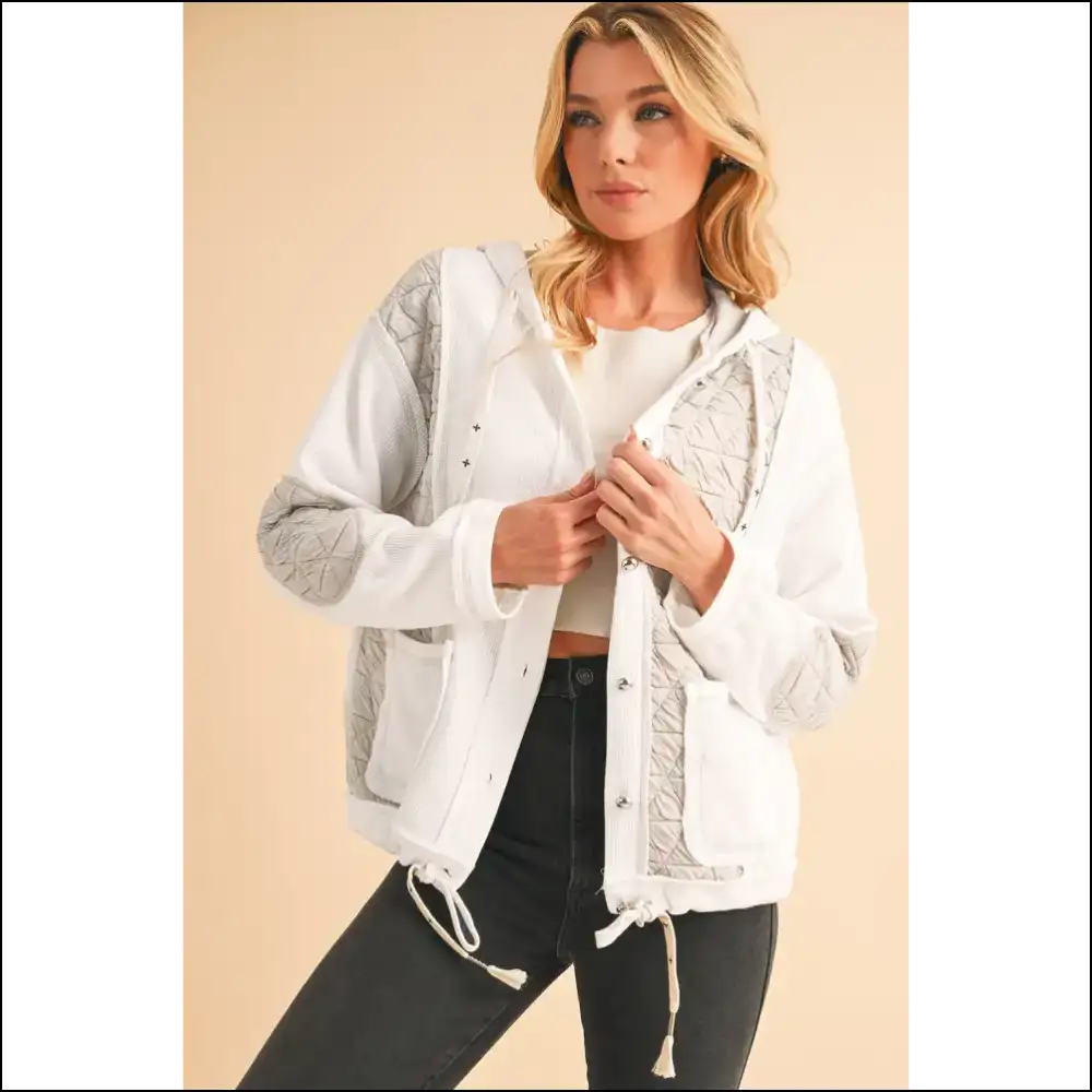 Beige Quilted Patchwork Hooded Jacket: Basically a Wearable Hug! Needful Things 🥰 - Dusty Pink / s - Jackets Outerwear on Sale Worldwide