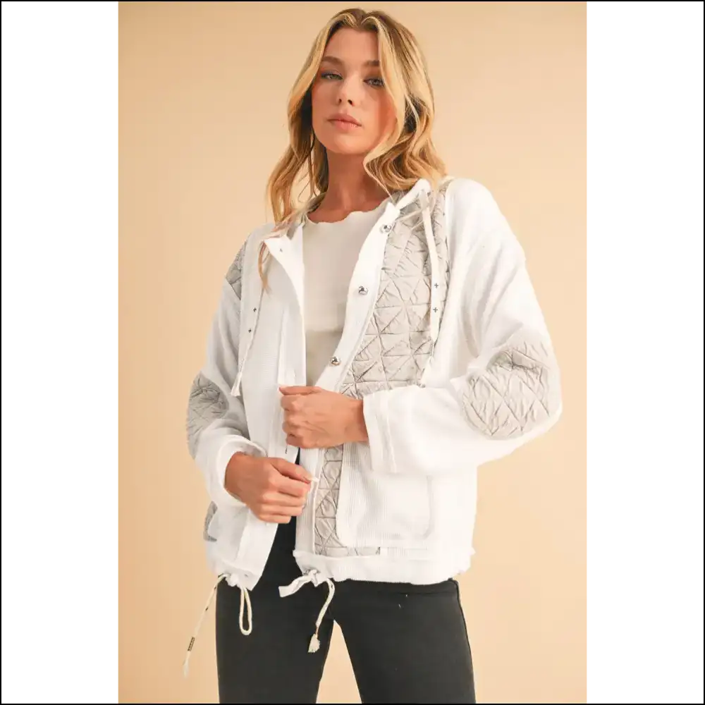 Beige Quilted Patchwork Hooded Jacket: Basically a Wearable Hug! Needful Things 🥰 - Jackets Outerwear on Sale Worldwide Shipping