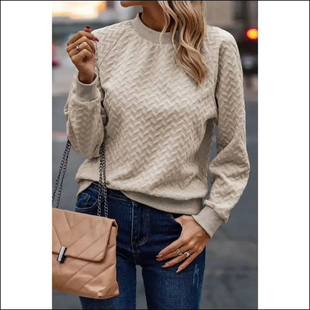 Beige Textured Raglan Sleeve: so Comfy Itβs Chic. Needful Things. π - Sweatshirts & Hoodies on Sale Worldwide Shipping