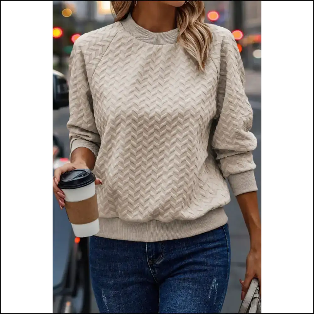 Beige Textured Raglan Sleeve: so Comfy Itβs Chic. Needful Things. π - s - Sweatshirts & Hoodies on Sale Worldwide Shipping