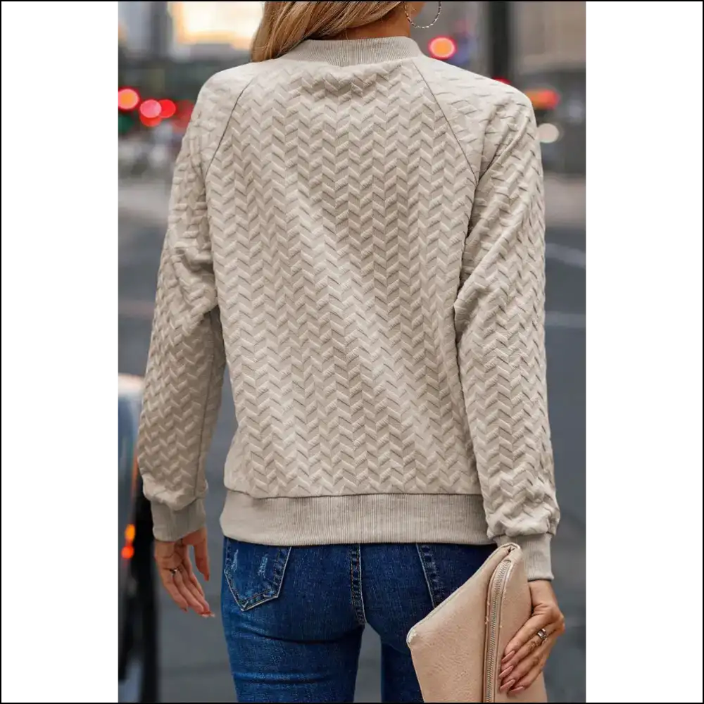 Beige Textured Raglan Sleeve: so Comfy Itβs Chic. Needful Things. π - Sweatshirts & Hoodies on Sale Worldwide Shipping