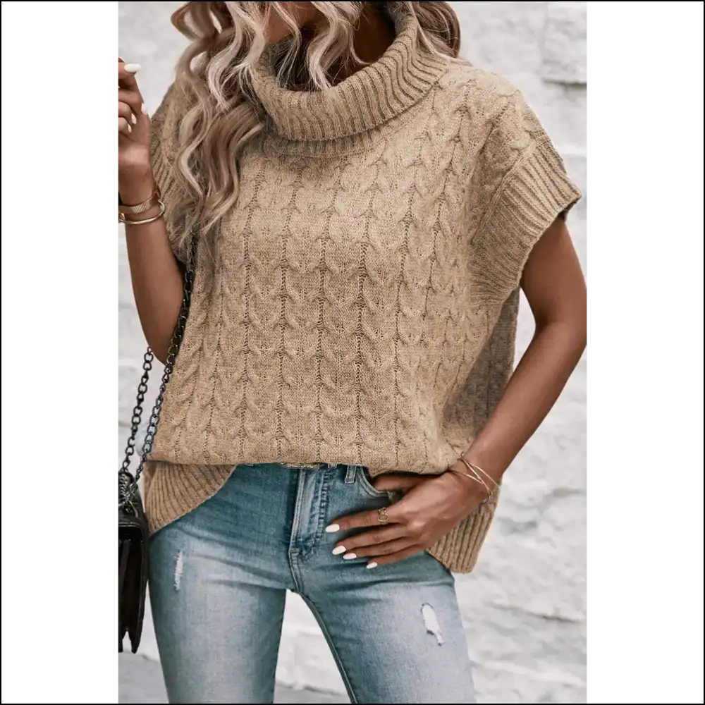 Beige Turtleneck of Doom (but Like a Cozy Doom) 🧶 Needful Things - Light French / s - Knit Tops on Sale Worldwide Shipping