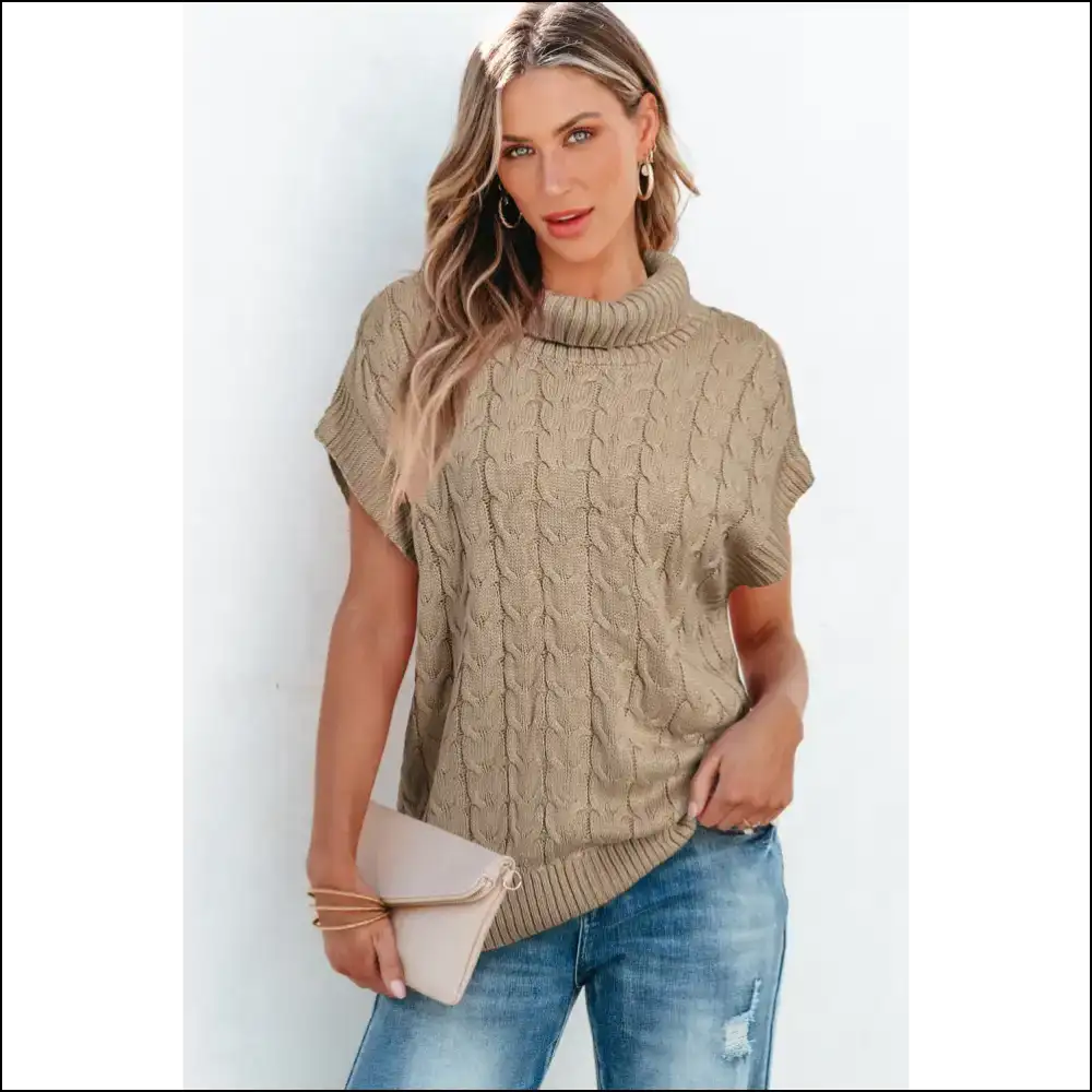 Beige Turtleneck of Doom (but Like a Cozy Doom) 🧶 Needful Things - Knit Tops on Sale Worldwide Shipping