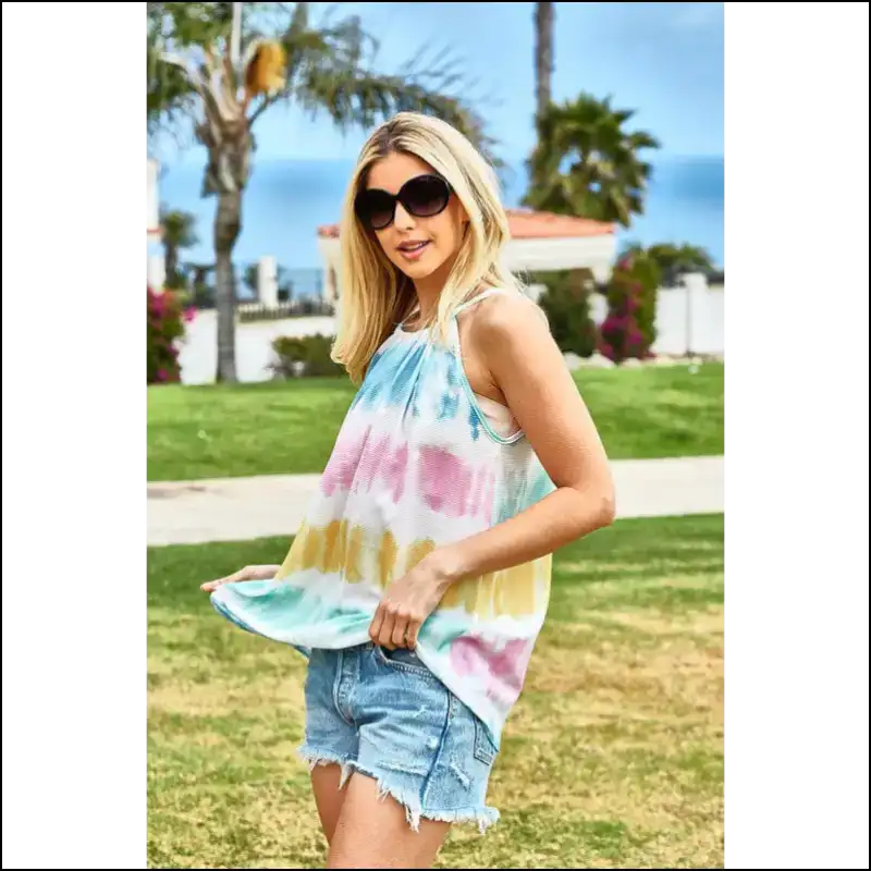 Bibi Tie-dye Halter Neck Top - Tank Tops on Sale Worldwide Shipping