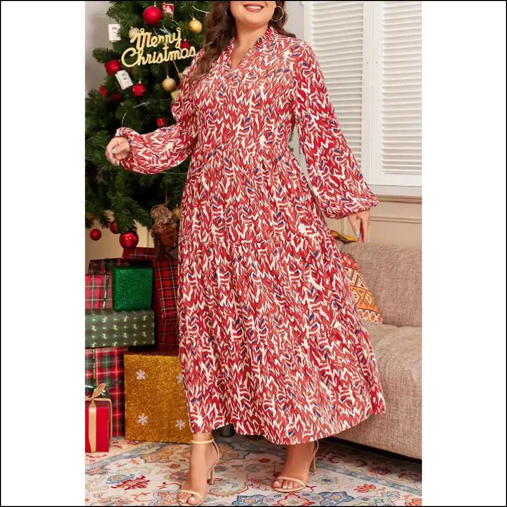 Big Girl Red Dress: Size Abstract Print Power! ๐ Needful Things - 1x - Plus Dresses on Sale Worldwide Shipping