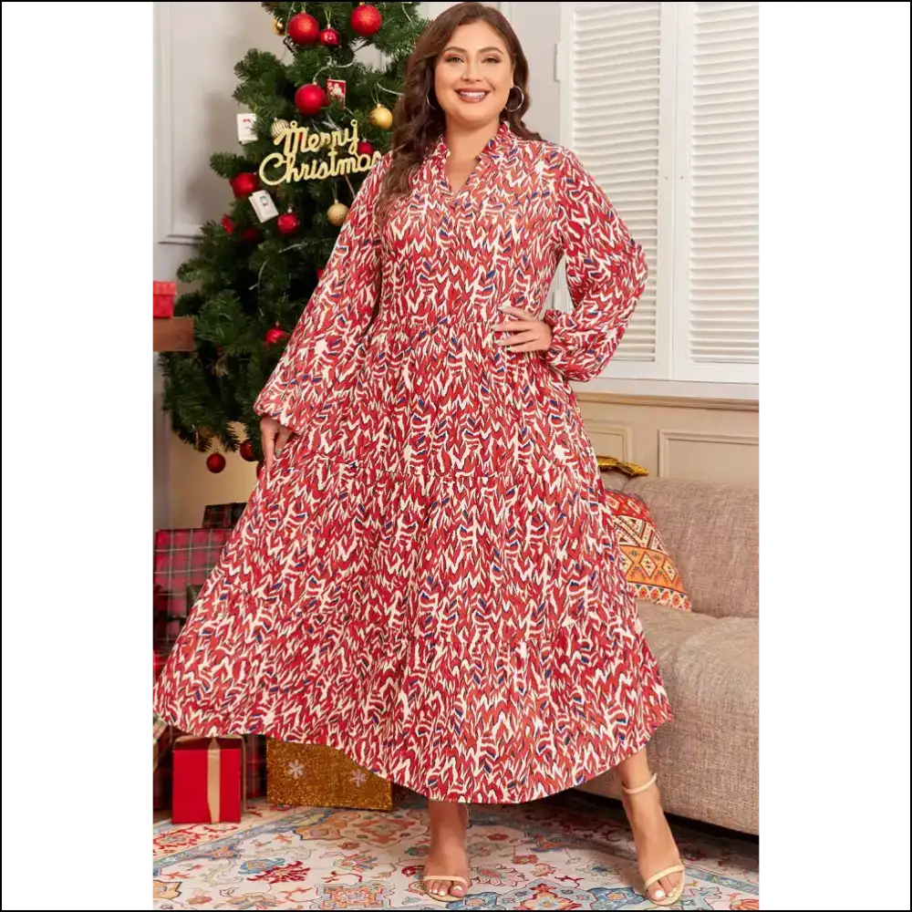 Big Girl Red Dress: Size Abstract Print Power! ๐ Needful Things - Plus Dresses on Sale Worldwide Shipping
