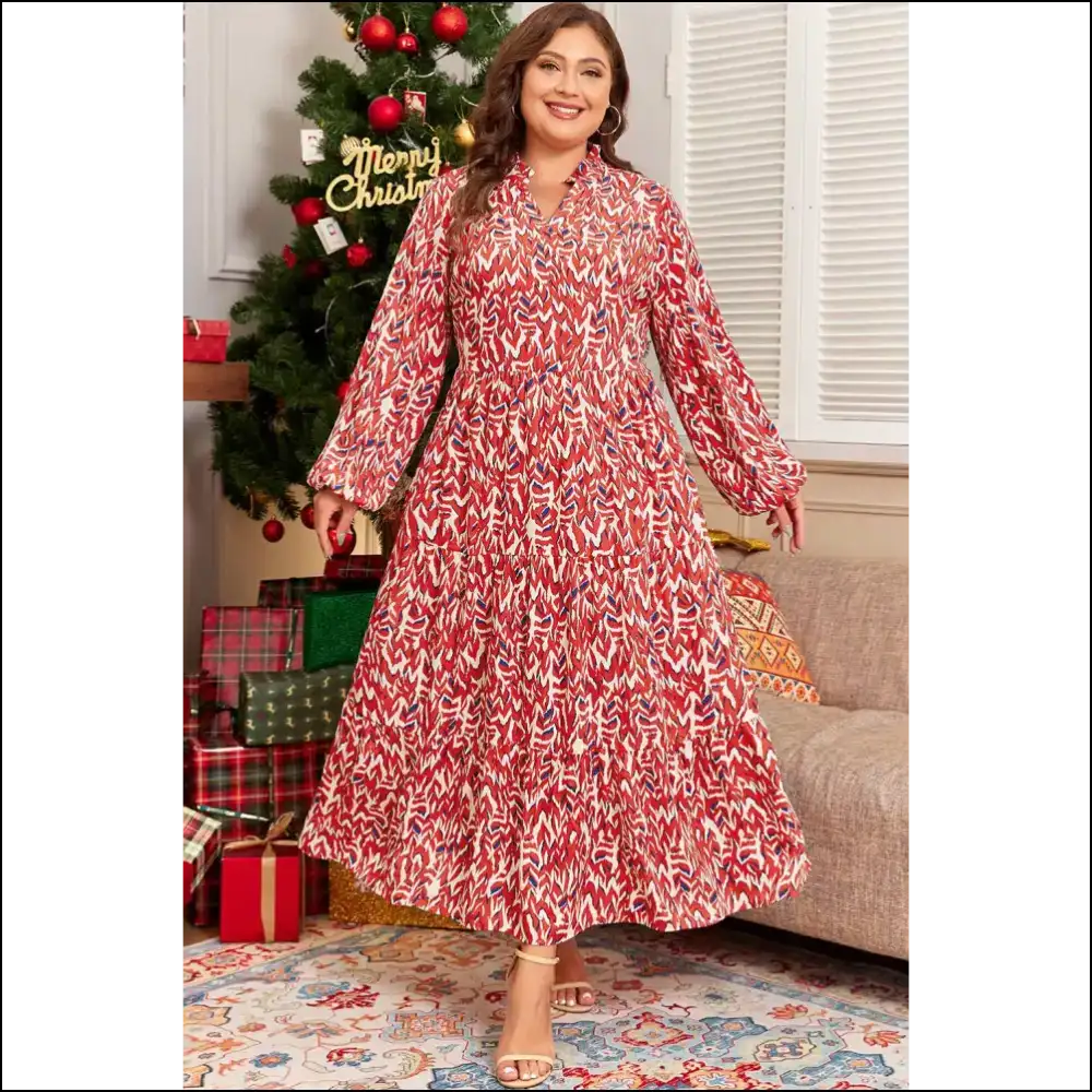 Big Girl Red Dress: Size Abstract Print Power! ๐ Needful Things - Plus Dresses on Sale Worldwide Shipping