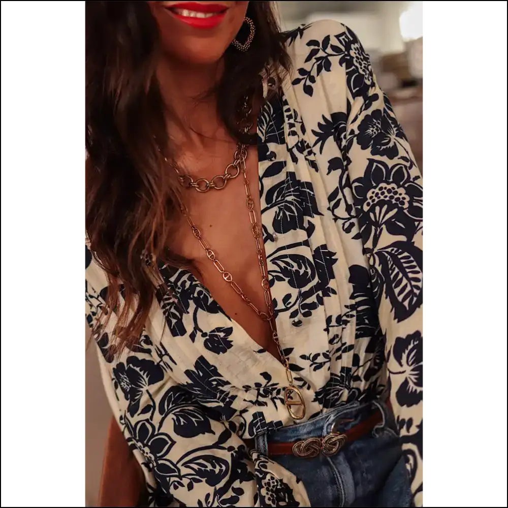 Black Boho Floral Shirt your New Wingwoman - Blouses on Sale Worldwide Shipping
