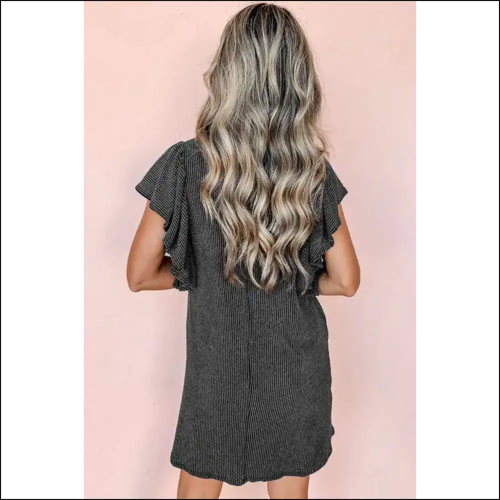 Black Crinkle Rib Mini Dress: Sexy Even Ter a Monday π Needful Things - Short Dresses on Sale Worldwide Shipping