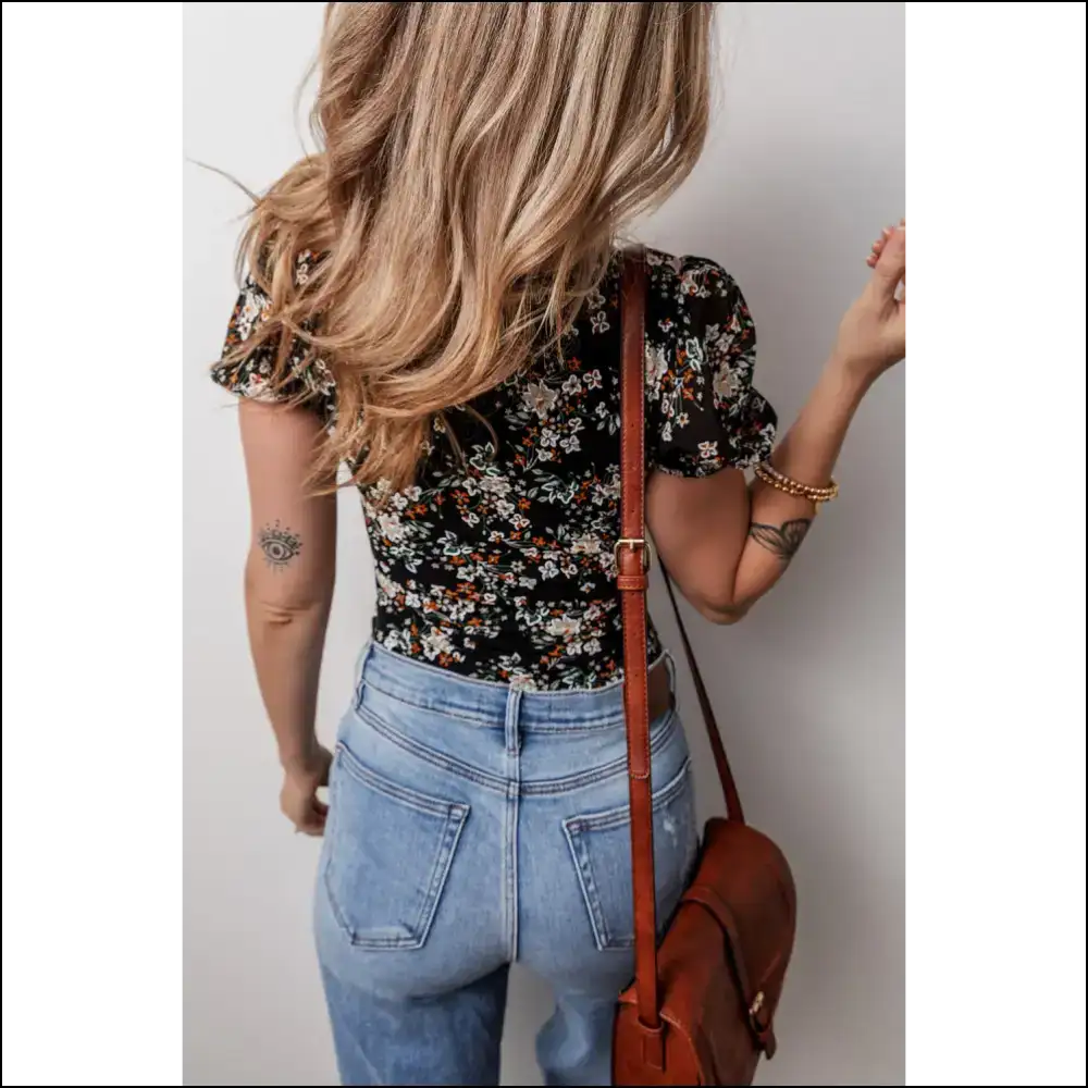 Black Floral Bodysuit: Unleash your Inner Goddess () - Bodysuit on Sale Worldwide Shipping