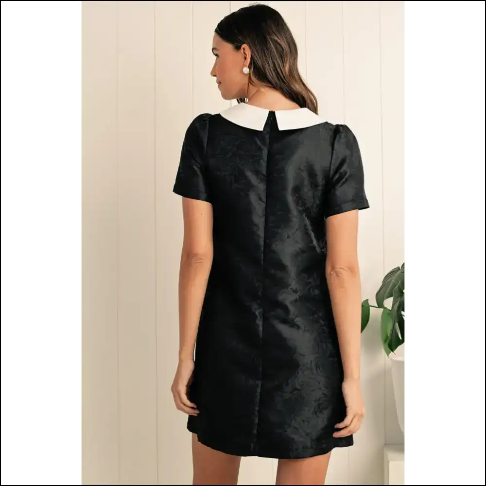 Black Floral Bow Mini Dress: Dangerously Chic - Short Dresses on Sale Worldwide Shipping