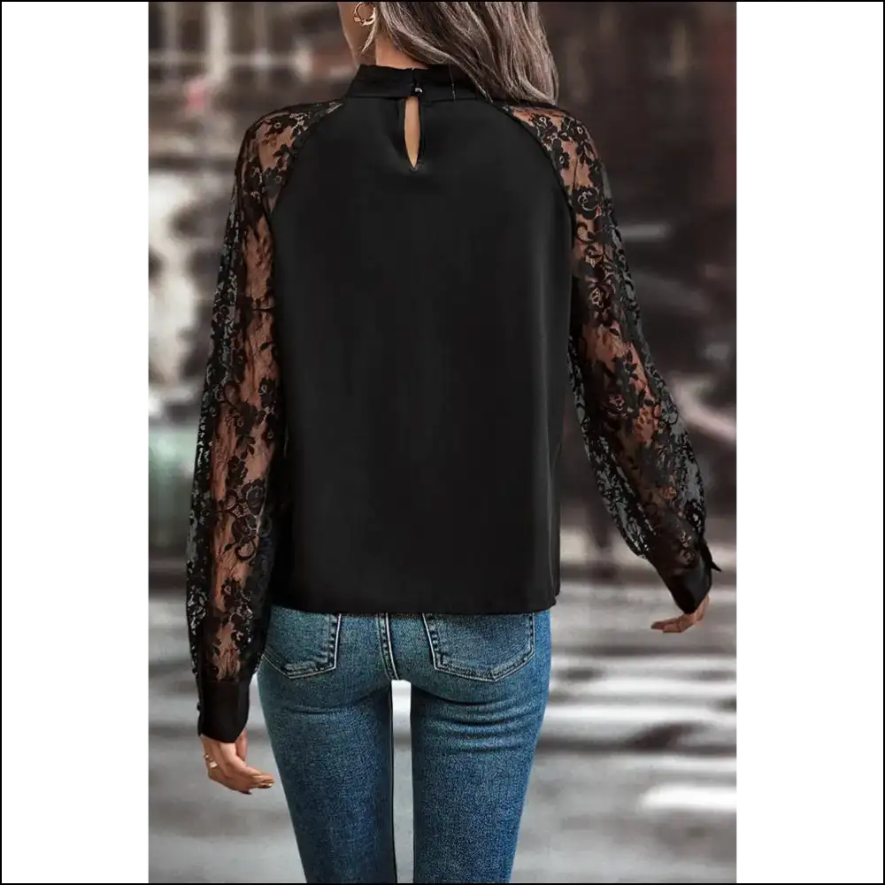 Black Keyhole Neckline Blouse: Prepare for Compliments - Blouses on Sale Worldwide Shipping