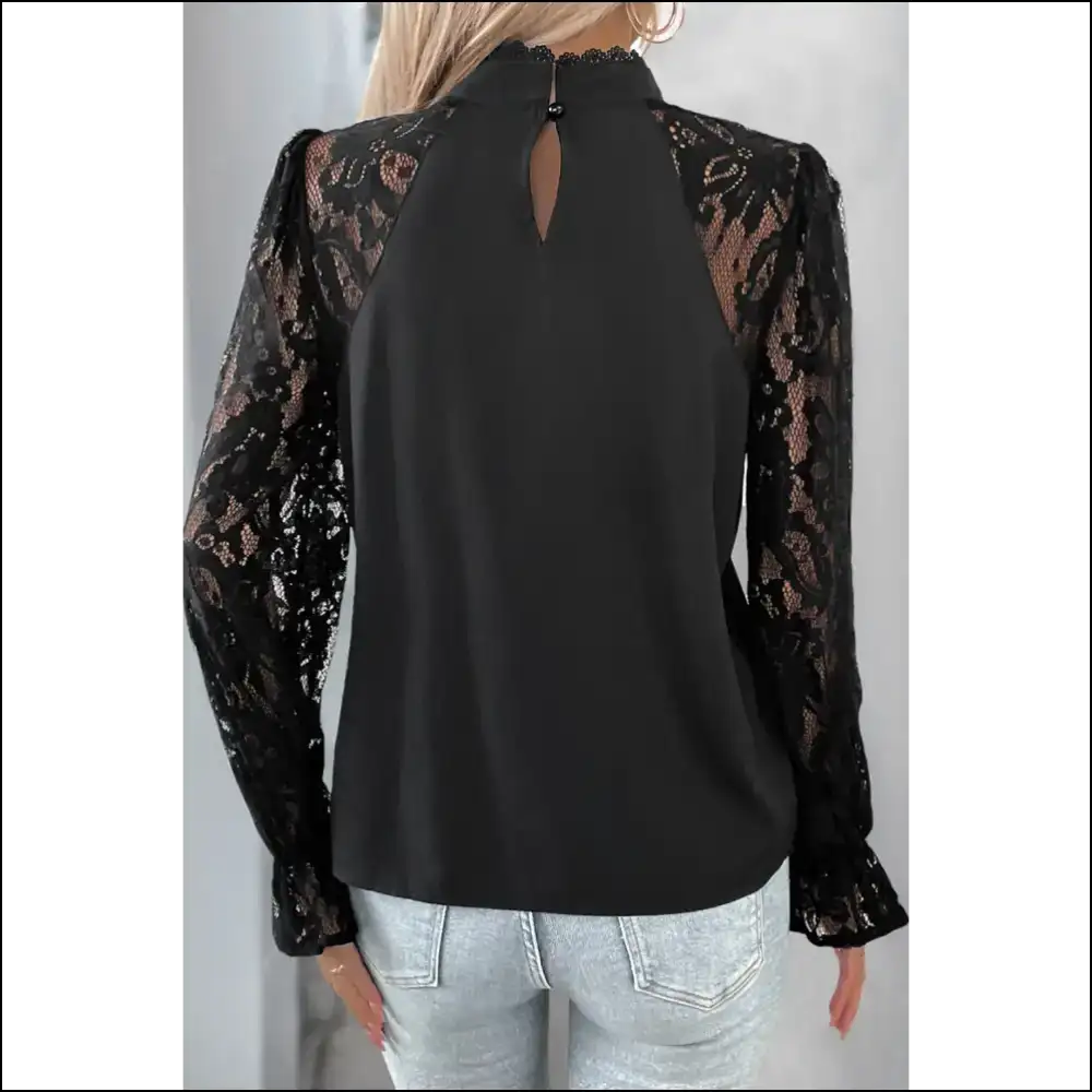 Black Lace Sleeve Blouse: Because Adulting is Hard π Needful Things - Blouses on Sale Worldwide Shipping