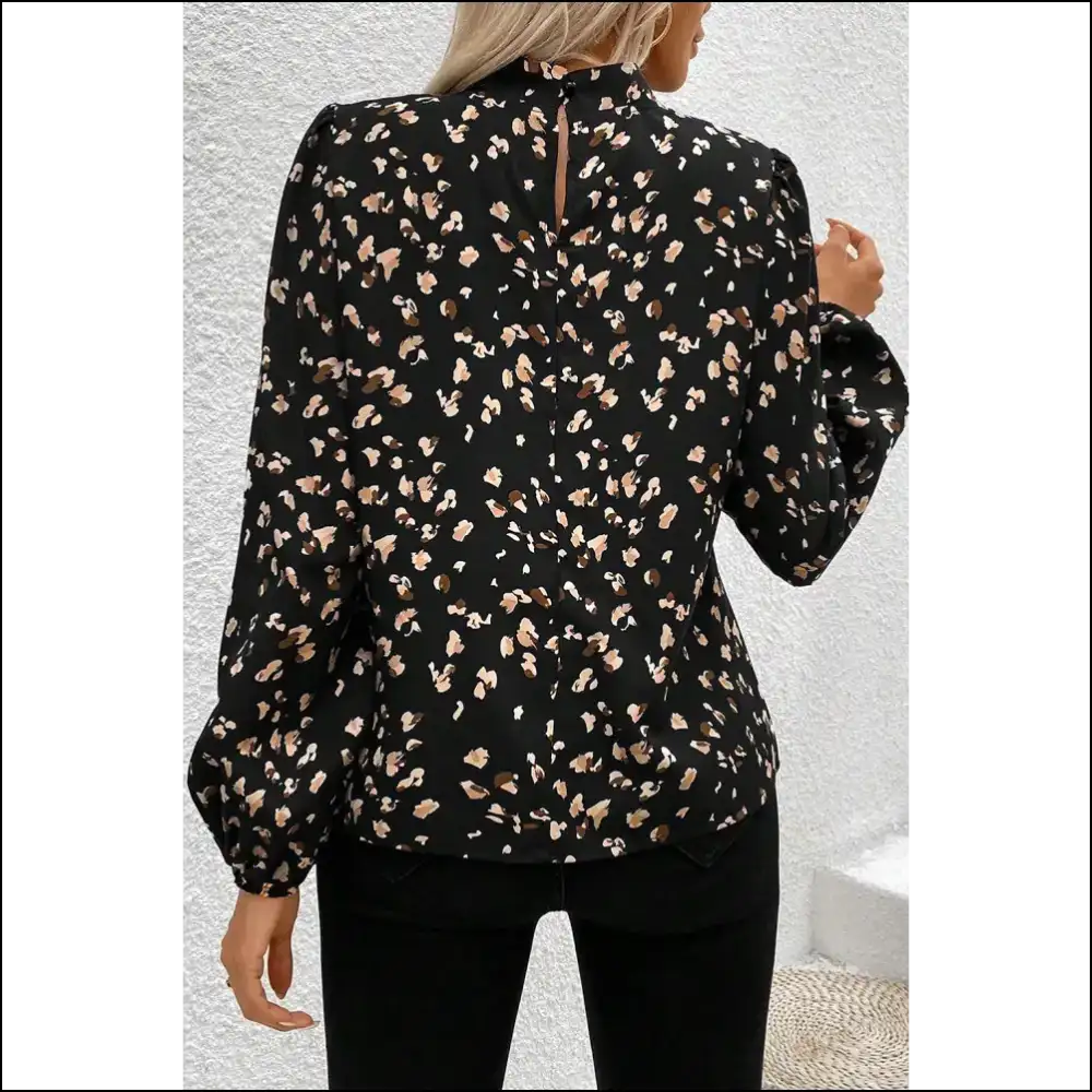 Black Leopard Print Blouse Roar Wear - Blouses on Sale Worldwide Shipping