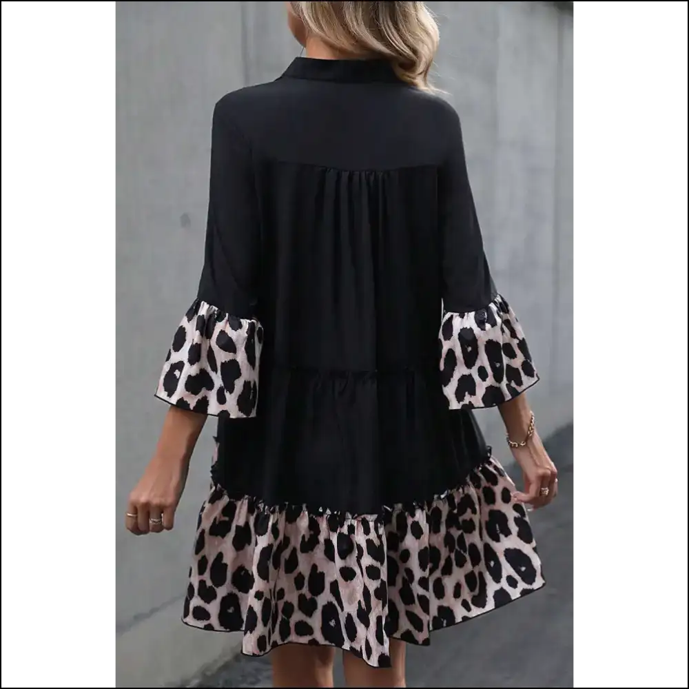 Black Leopard Size Dress: Purr-fectly Patchy! π Needful Things! Plus Dresses on Sale Worldwide Shipping