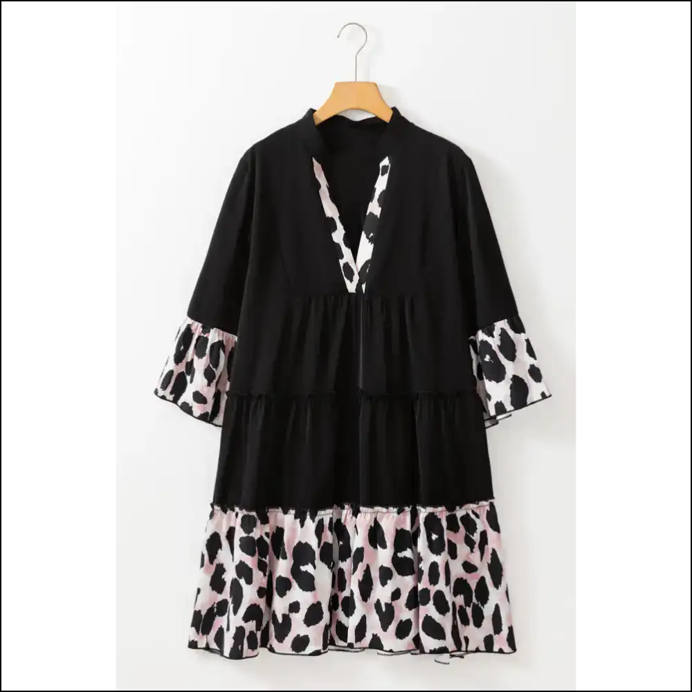 Black Leopard Size Dress: Purr-fectly Patchy! π Needful Things! Plus Dresses on Sale Worldwide Shipping
