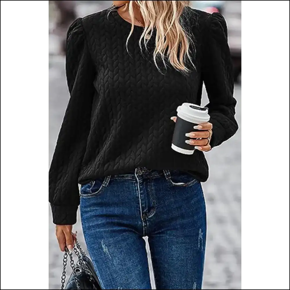 Black Quilted Puff Sleeve: so Chic Itβs Practically Illegal (needful Things) π - Sweatshirts & Hoodies on Sale Worldwide Shipping