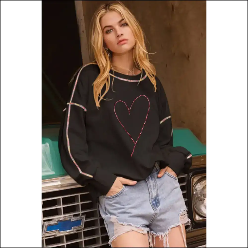 Black Rhinestone Heart: so Fabulous it Hurts 🖤 - Graphic Sweatshirts & Hoodies on Sale Worldwide Shipping