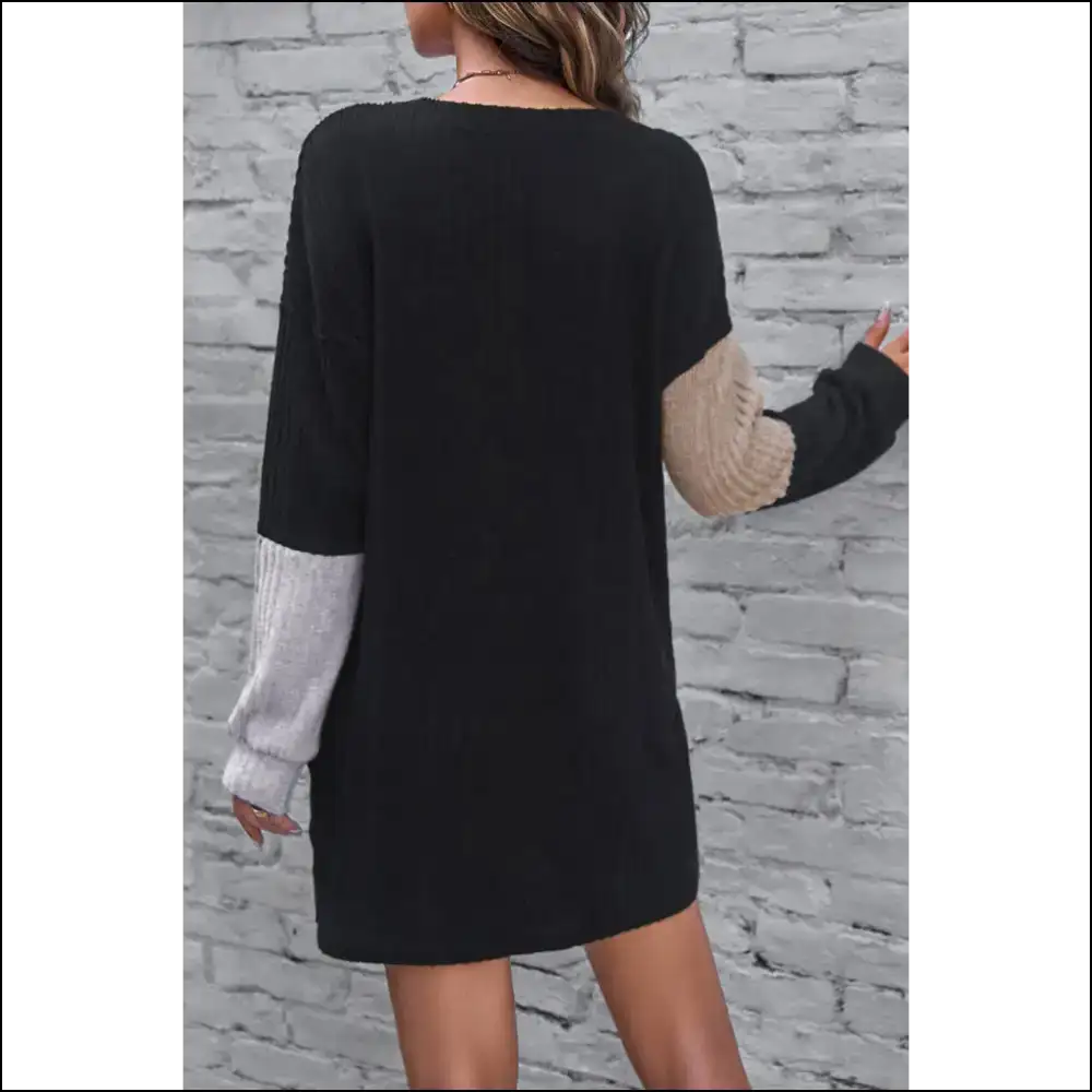 Black Ribbed Color Block Dress: Dangerously Cute 🖤 Needful Things - Short Dresses on Sale Worldwide Shipping