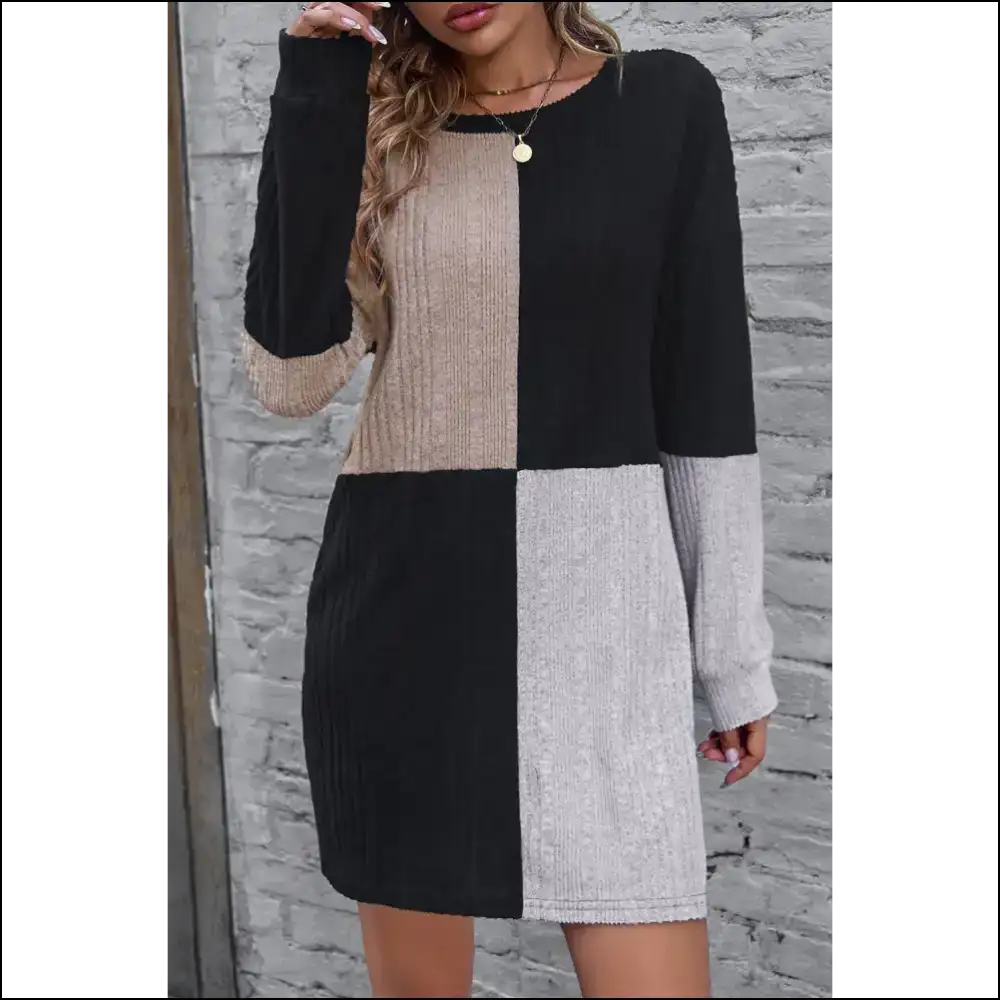 Black Ribbed Color Block Dress: Dangerously Cute 🖤 Needful Things - Short Dresses on Sale Worldwide Shipping