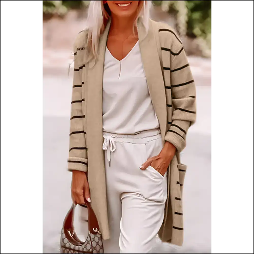 Black Stripe Cardigan: your New Fashion Soulmate 🖤 Needful Things - s - Cardigans on Sale Worldwide Shipping