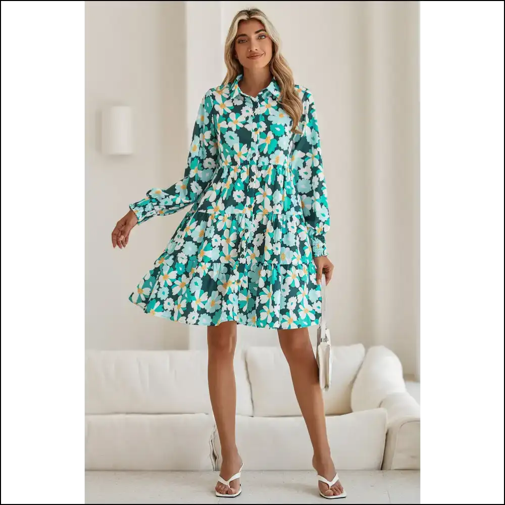 Blackish Green Floral Mini Dress: Slay Queen! π (needful Things) - Short Dresses on Sale Worldwide Shipping