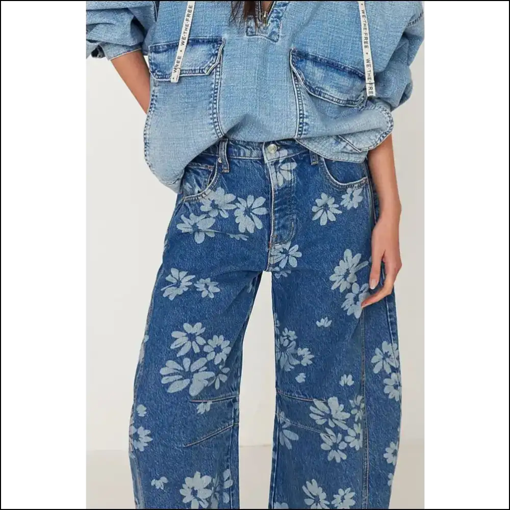 Bloom where You’re Planted in our Flower Power Wide Leg Jeans 🌸👖 - on Sale Worldwide Shipping