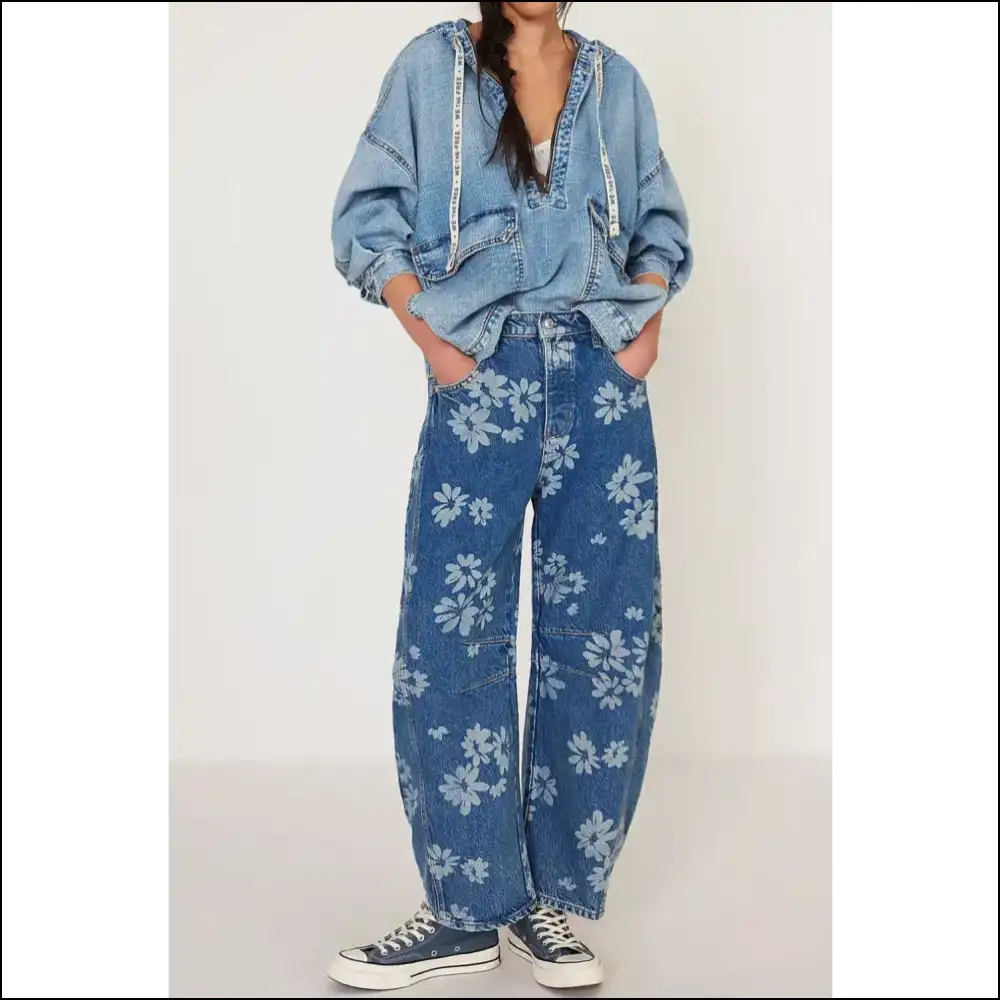 Bloom where You’re Planted in our Flower Power Wide Leg Jeans 🌸👖 - on Sale Worldwide Shipping