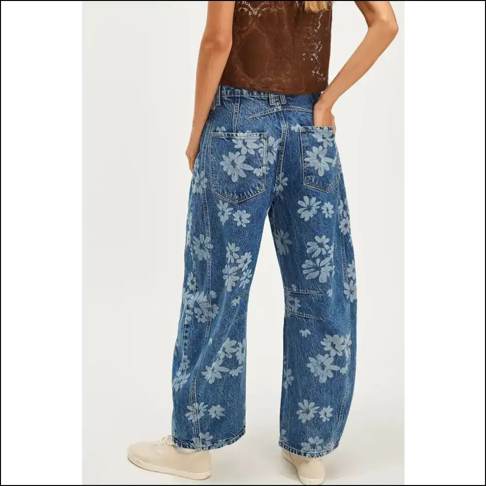 Bloom where You’re Planted in our Flower Power Wide Leg Jeans 🌸👖 - on Sale Worldwide Shipping