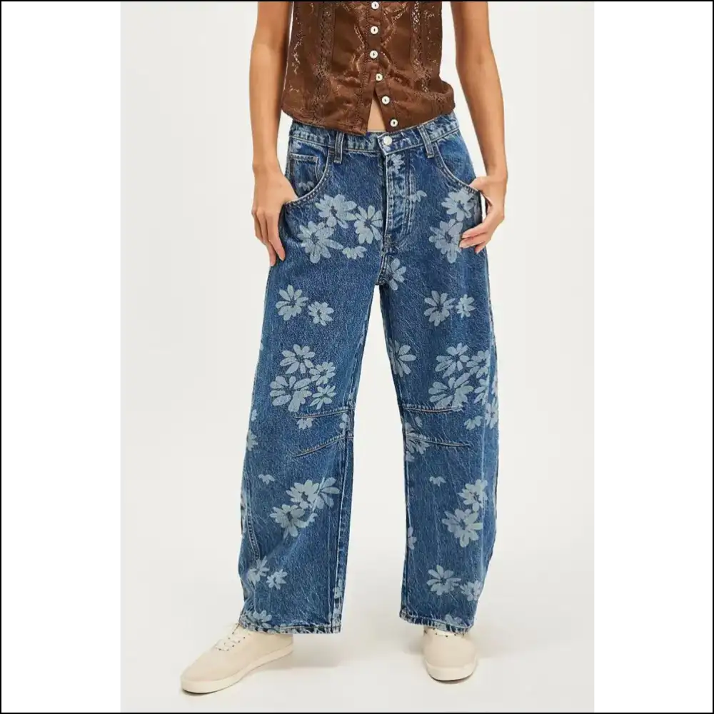 Bloom where You’re Planted in our Flower Power Wide Leg Jeans 🌸👖 - on Sale Worldwide Shipping