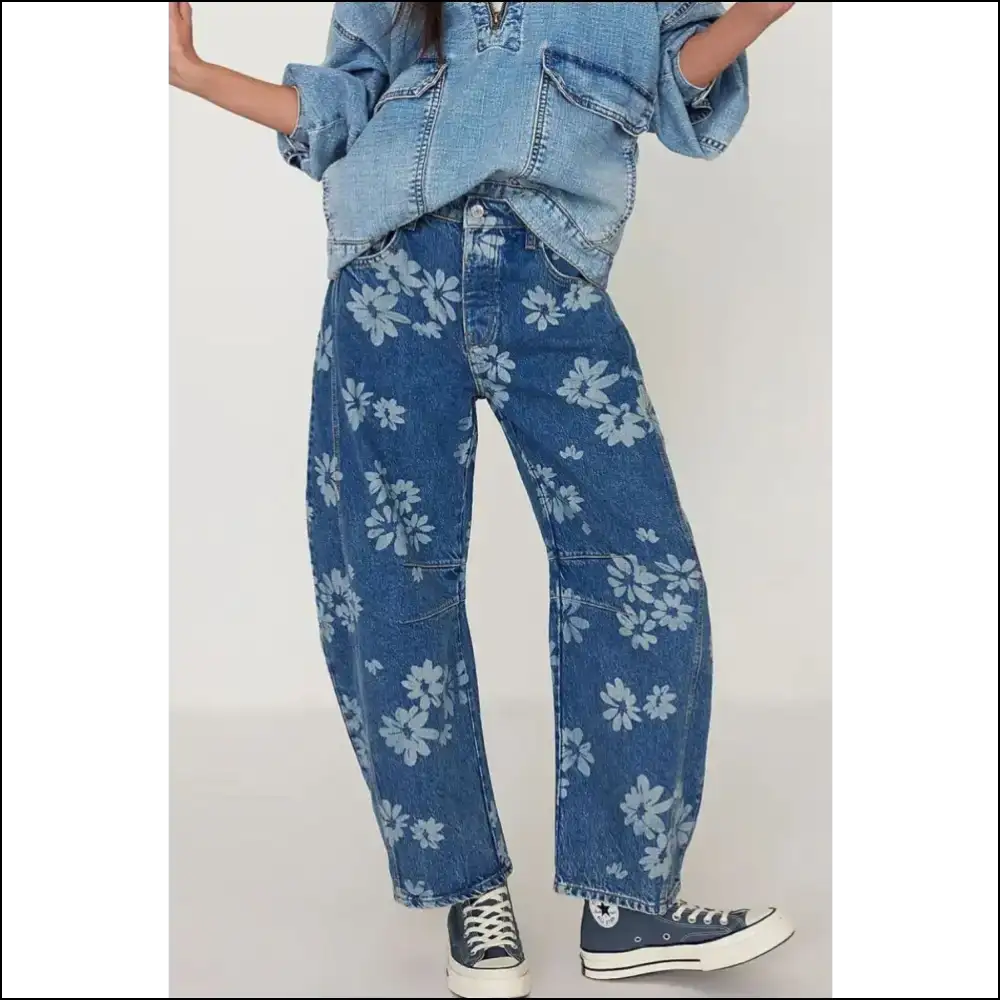 Bloom where You’re Planted in our Flower Power Wide Leg Jeans 🌸👖 - on Sale Worldwide Shipping