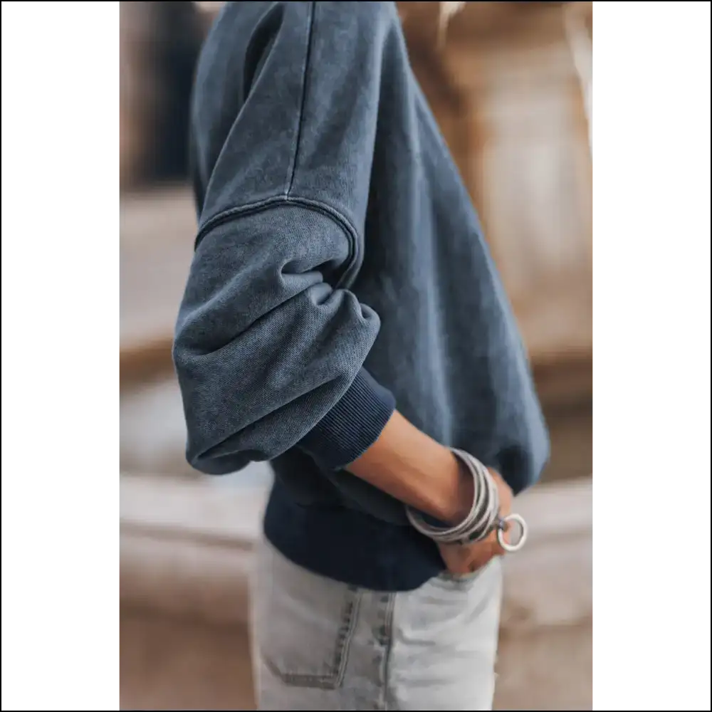 Blue Drop Shoulder Chic: so Comfy Youll Never Leave. π - Sweatshirts & Hoodies on Sale Worldwide Shipping
