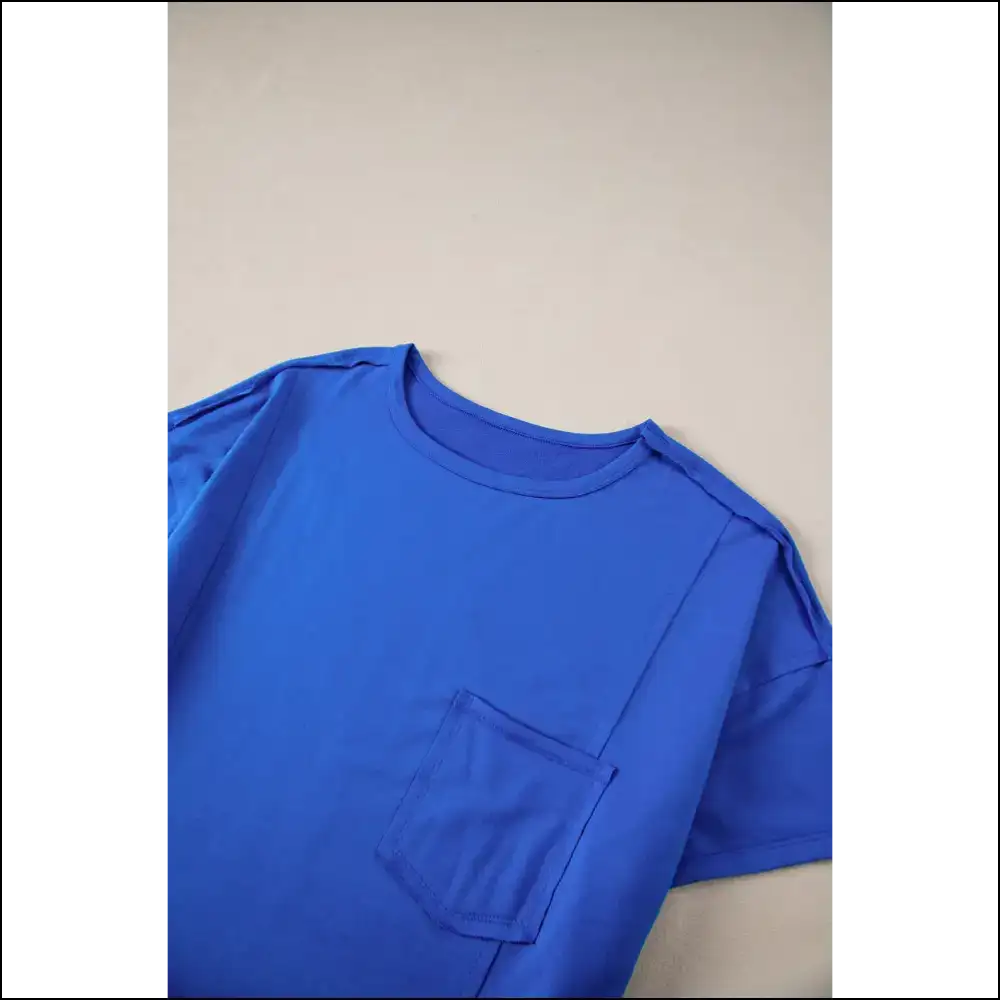 Blue Patched Pocket Tee: so Comfy Youll Need Another () 💙 Needful Things - Oversized t Shirt Shirts on Sale Worldwide Shipping